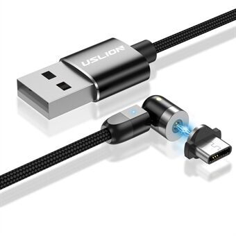 USLION 1M 2.4A USB naar Type C 540 graden roterende magnetische oplaadkabel