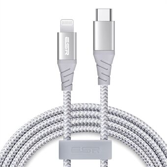 ESR 1 m USB-C naar Lightning gevlochten nylon kabel met MFi-certificaat