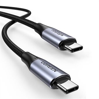 UGREEN 1m 100W PD Snel opladen USB C naar Type C aluminium omhulsel gevlochten datakabel voor mobiele telefoon / laptop