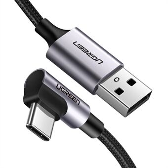 UGREEN 50941 1m USB 2.0 naar Type-C oplaadkabel Rechthoekige datakabel 18W 3A snellaadkabel Compatibel met laptop / tablet / mobiele telefoon