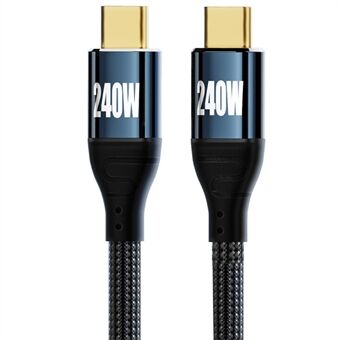 2 m USB-C PD 240 W snellaadsnoer 480 Mbps datatransmissielijn Nylon gevlochten Type-C naar Type-C kabel