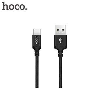 HOCO X14 Times Speed 1M 2A geweven USB Type-C datasynchronisatiekabel - zwart