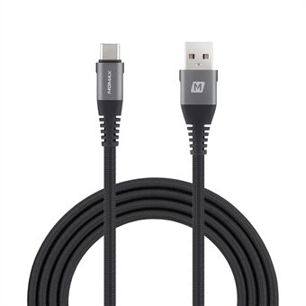 MOMAX geweven 2m 5A USB-C naar USB-A Sync Data Charger Cable voor Samsung LG HTC Huawei etc. - Grijs