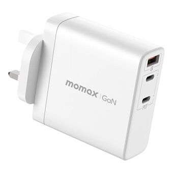 MOMAX UM27 140W GaN PD 3.1 QC 3.0 Opvouwbare stekker Travel Charging Dock Power Adapter 3 uitgangen UK Plug Wall Charger