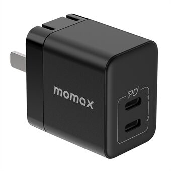 MOMAX draagbare 35W PD snellader Dual Type-C GaN-stroomadapter voor Apple / Android