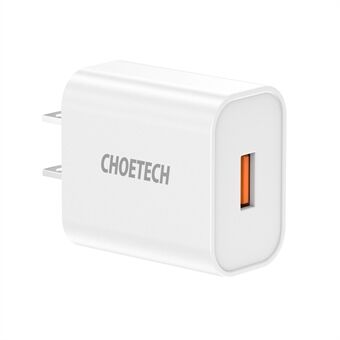 CHOETECH Q5003 18W USB-wandoplader met enkele poort QC3.0 Oplaadadapter voor telefoontablet