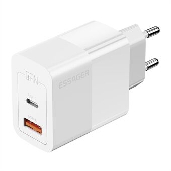 ESSAGER 33W USB-A + Type-C snellaadadapter GaN Dual Port Wall Charger