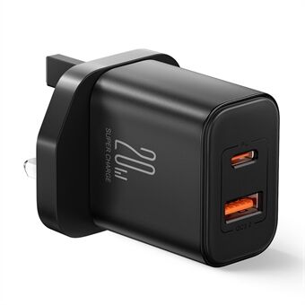 JOYROOM JR-TCF05 PD 20W QC3.0 Snellader Adapter Dual-Port Mini Wall Charger Block voor iPhone, Samsung (UK Plug)