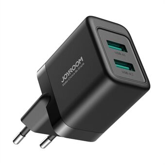 JOYROOM JR-TCN01 2.4A Snelle wandlader Dubbele USB-poort Oplader Quick Power laadstation EU-stekker - zwart