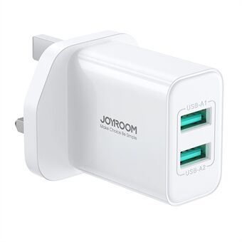 JOYROOM TCN04 UK-stekker Dubbele USB-poorten Kunststof wandoplader 2.1A Oplaadadapter voor telefoontablet