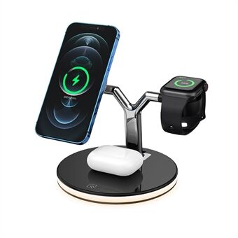 K3 3-in-1 Desktop Bracket Stand Magnetic Wireless Charger for Apple/Android Phones/Apple Watch/Airpods