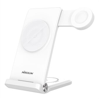 NILLKIN Powertrio 3 in 1 mobiele telefoon / oortelefoon / Smart Watch voor MagSafe Wireless Charger Folding Station, met Garmin Watch Charger (EU-stekker)