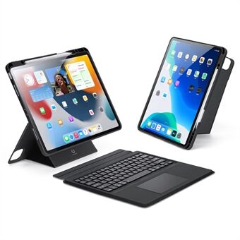 DUX DUCIS voor iPad Pro 12.9 (2022) / (2021) / (2020) Afneembare Bluetooth-toetsenborden Tabletstandaard Stand tas met touchpad