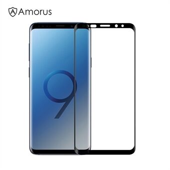 AMORUS 3D Curved Full Glue Tempered Glass Screenprotector voor Samsung Galaxy S9 SM-G960 - Zwart