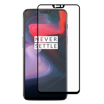HAT Prince Full Glue Full Size 0.26mm 9H 2.5D Arc Edge Tempered Glass Screenprotector voor OnePlus 6 - Zwart