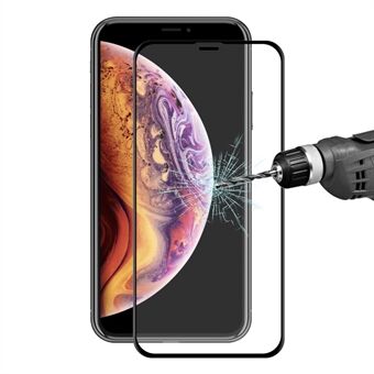 HAT Prince 0.2 mm 3D gebogen koolstofvezel gehard glas schermbeschermer op volledige grootte voor iPhone (2019) 6.1 "/ XR 6.1"