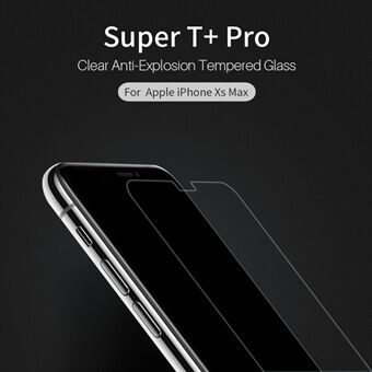 NILLKIN Super T + Pro voor iPhone (2019) 6.5 "/ XS Max 6.5 inch HD Helder Gehard Glas Screen Protector + Clear Back Cover Film