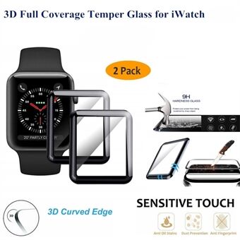 3D Full Screen Protector voor Apple Watch Series 3/2/1 38mm - 2 stuks