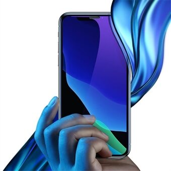 BASEUS voor iPhone 11 / XR 6.1 inch (2019) 2 stuks / pak Volledig scherm gebogen anti-blue-ray schermbeschermer gehard met installatielade - zwart