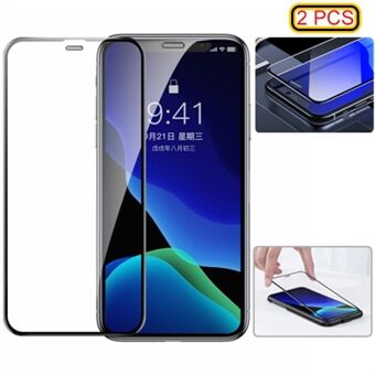 BASEUS voor iPhone iPhone 11 Pro 5.8 inch (2019) / XS / X 2 PCS 0.3 mm Ultradunne anti-vuil gebogen gehard glasfilm + installatietool