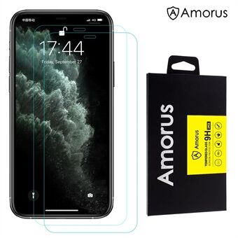 AMORUS 2 Stuks 0.26mm 2.5D Arc Edge 9H Gehard Glas Screen Protector Films voor iPhone 11 Pro Max 6.5 inch (2019) / XS Max 6.5 inch