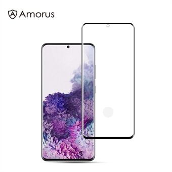 AMORUS Full Coverage 3D Curved Full Glue Tempered Glass Screen Protector voor Samsung Galaxy S20 Plus (ondersteuning voor ultrasone vingerafdrukontgrendeling)
