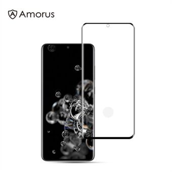 AMORUS voor Samsung Galaxy S20 Ultra Volledige dekking 3D Gebogen Volledige Lijm Gehard Glas Screen Film [Ondersteuning Ultrasone Vingerafdruk Unlock]