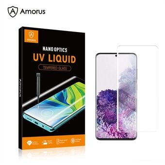 AMORUS voor Samsung Galaxy S20 [UV-lichtstraling] UV-film 3D gebogen schermbeschermer van gehard glas