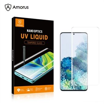 AMORUS voor Samsung Galaxy S20 Plus [UV-lichtstraling] UV-film 3D gebogen schermbeschermer van gehard glas