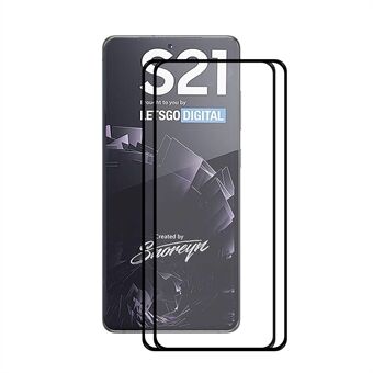 2 stuks / set HAT Prince [Ultradunne ontgrendelingsversie] 0.2 mm 9H 2.5D Full-coverage Full-adhesive Protector Screenprotector voor Samsung Galaxy S21 5G