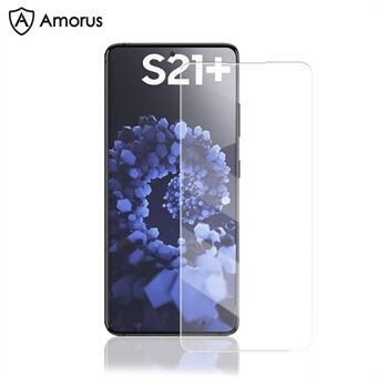 AMORUS Ultra Clear Volledige Dekking 3D Gebogen Scherm Ontwerp UV Vloeibaar Gehard Glas Screen Protector [Volledige Lijm] voor Samsung Galaxy S21 + 5G