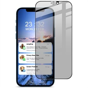 IMAK Anti-peep 9H schermbeschermfolie van gehard glas [volledige dekking] voor iPhone 12 Pro Max
