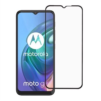 Anti-explosie Volledige Dekking Zeefdruk Volledig Zelfklevende Gehard Glas Screen Protector voor Motorola Moto G10 / Motorola Moto G30 - Zwart