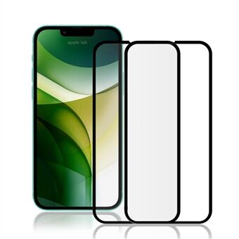 AMORUS 2 stuks volledige lijm Hoge transparantie anti-kras zijdeprint van gehard glas schermvullende hoes voor iPhone 13 Pro Max 6.7 inch - zwart