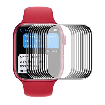 ENKAY 3D gebogen volledig scherm beschermd gehard glas voor Apple Watch Series 7 45 mm - 10 stuks