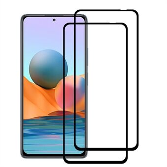 AMORUS 2 stks HD volledig zelfklevende zeefdruk compleet ondoorzichtige gehard glas screen protector voor Xiaomi Redmi Note 10 4G/Note 10S