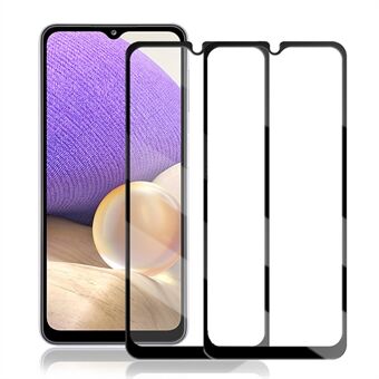 AMORUS 2 Stuks Volledige Lijm Full Screen Cover Super High Definition Zijde Afdrukken Gehard Glas Beschermfolie voor Samsung Galaxy A32 5G