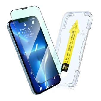 ENKAY voor iPhone 13 mini 5,4 inch zeefdruk anti-blauwe film volledig zelfklevend Oogbescherming Volledig schermbeschermer van gehard glas met eenvoudige installatietool