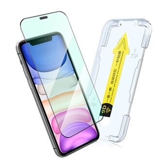 ENKAY voor iPhone 11 / XR 6,1 inch Anti-stof No Bubble Protector Zijdedruk Volledige lijm Oogbescherming Anti-blue-ray gehard glas film op volledig scherm met eenvoudige installatietool