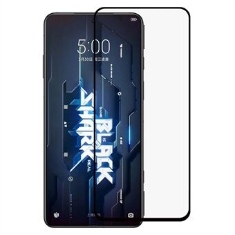 Voor Xiaomi Black Shark 5 Volledige Cover Volledige Lijm Gehard Glas Anti-kras Film Zwarte Edge Zijde Print Ultra Clear Screen Protector