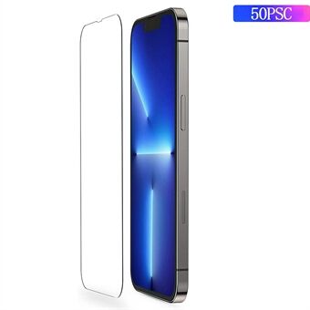 Voor iPhone 13 Pro Max 6.7 inch 50 stks/pak Ultra Clear Hoge Aluminium Siliconen Gehard Glas Anti-kras Screen Protector