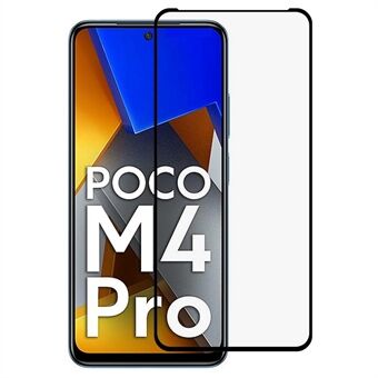 9D Gehard Glas Film voor Xiaomi Poco M4 Pro 5G, Volledige Dekking Gevoelige Touch Side Lijm Zijdedruk Screen Protector