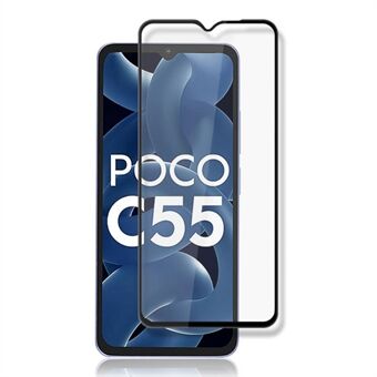 MOCOLO voor Xiaomi Poco C55 4G Zijdedruk Schermbeschermer Secundaire verharding Gehard glas Heldere film - zwart