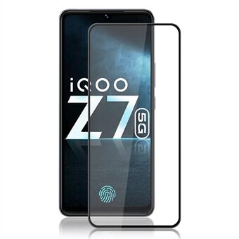 MOCOLO volledige schermbeschermer voor vivo iQOO Z7 5G, gehard glas zijdedruk secundaire verhardingsfilm - zwart