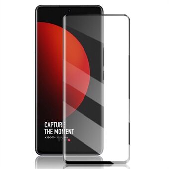 AMORUS voor Xiaomi 12S Ultra 5G 3D gebogen randen volledige dekking gehard glas film volledige lijm schermbeschermer zijde afdrukken Edge - zwart