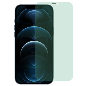 Voor iPhone 12/12 Pro 6.1 inch Hoge Aluminium-silicium Glas Film Stofdicht Groen Licht Volledige Lijm Volledige Cover Screen Protector met Installatie Tool