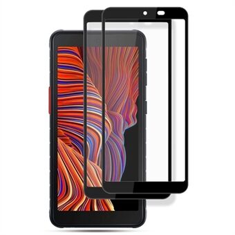 AMORUS 2 stks / set voor Samsung Galaxy Xcover 5 Volledige lijm HD Anti-olie Gehard glas Secundaire verharding Zijde afdrukken Volledig schermbeschermer - Zwart