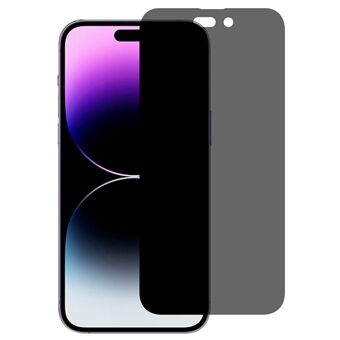 Anti-explosie screenprotector voor iPhone 14 Pro, anti-peep privacy 0,3 mm boogranden volledige dekking gehard glasfilm
