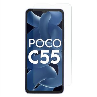 Screen Protector Voor Xiaomi Poco C55 4G Bubble-Free 0.3mm Arc Edge Clear Anti-vingerafdruk Gehard Glas Screen Film
