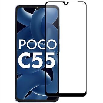 Voor Xiaomi Poco C55 4G Full Glue Screen Protector HD Clear Black Edge onbreekbaar Telefoon AGC Glas Film